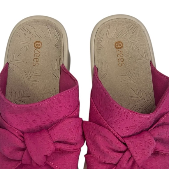 Bzees LifeStride Women SZ 7.5W Pink Cheetah Knotted Smile Slip On Wedge Sandals - Picture 10 of 10